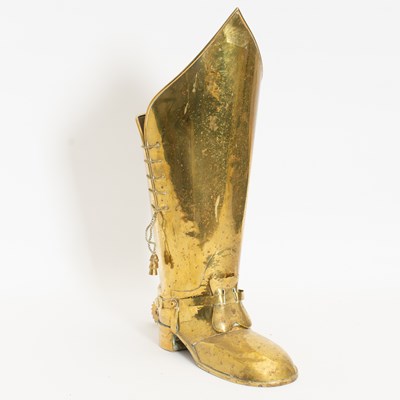 Lot 25 - Brass Boot-Form Umbrella Stand