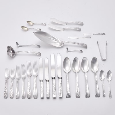 Lot 129 - Tiffany & Co. Sterling Silver "Lap Over Edge" Pattern Flatware Service