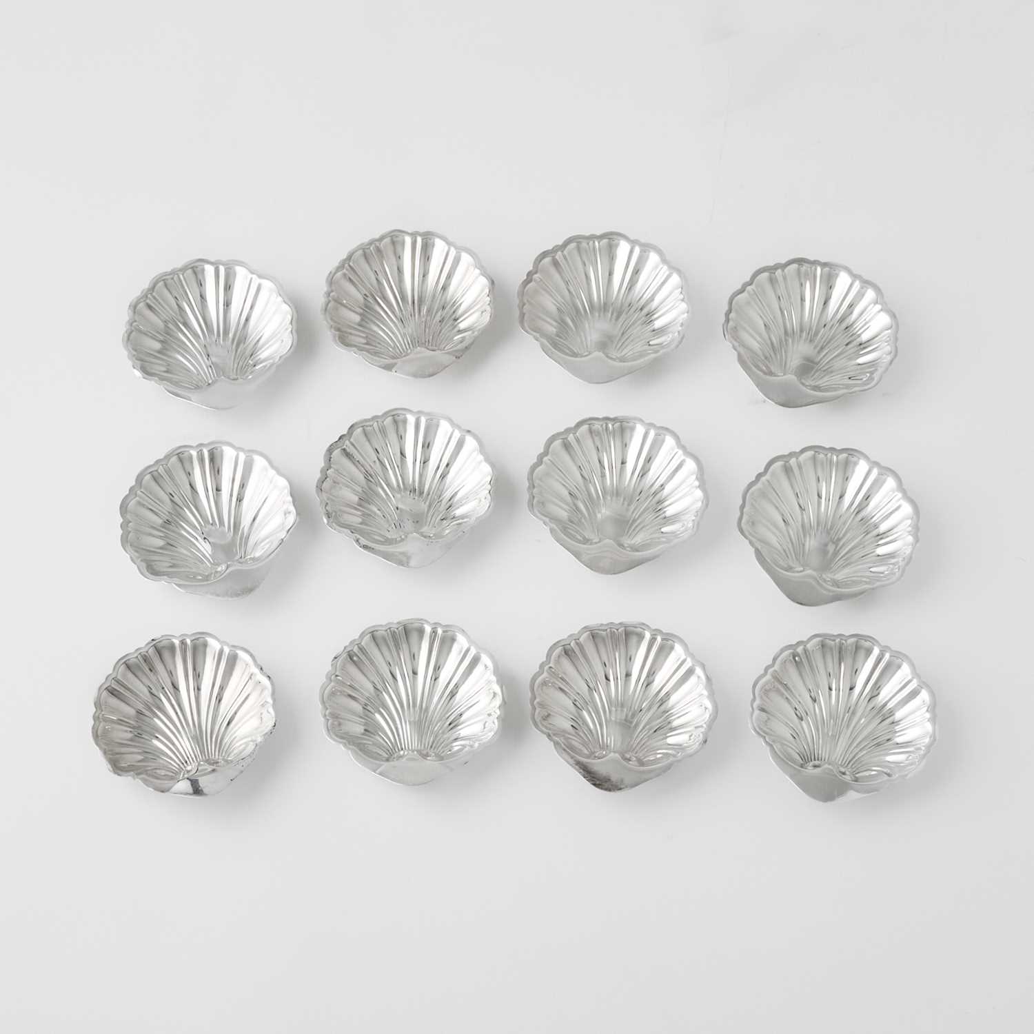 Lot 78 - Set of Twelve American Sterling Silver Shell Form Nut Dishes