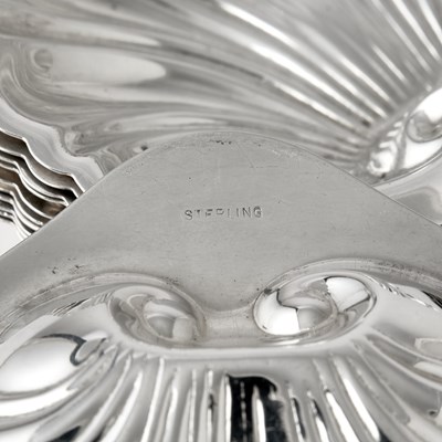 Lot 78 - Set of Twelve American Sterling Silver Shell Form Nut Dishes