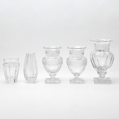 Lot 119 - Group of Five Baccarat Blown Glass Vases