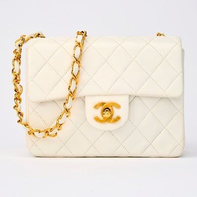 Lot 162 - Chanel White Quilted Lambskin Flap Bag