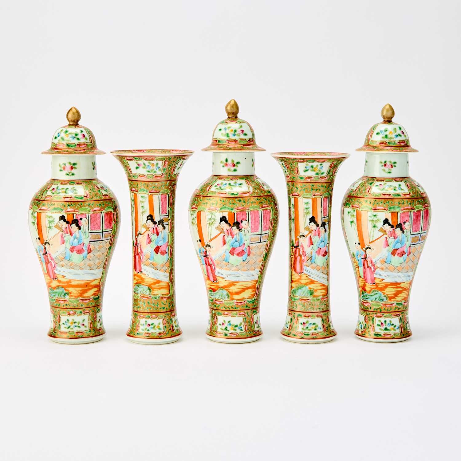 Lot 22 - Chinese Export Porcelain Five Piece Garniture