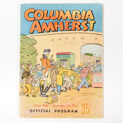 Lot 85 - A Columbia football program, signed by Eisenhower when he was the university's president