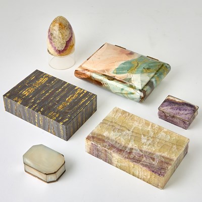Lot 237 - Collection of Hardstone Boxes