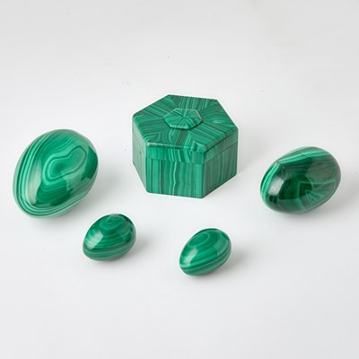 Lot 239 - Group of Malachite Table Articles