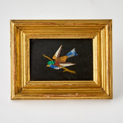 Lot 308 - Small Florentine Pietra Dura Plaque of a Bird