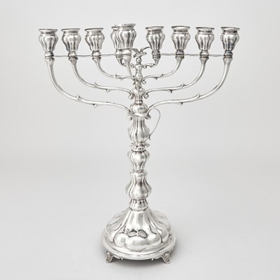 Lot 208 - Sterling Silver Menorah