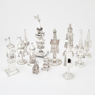 Lot 209 - Twelve Silver and Silver Plated Spice Towers