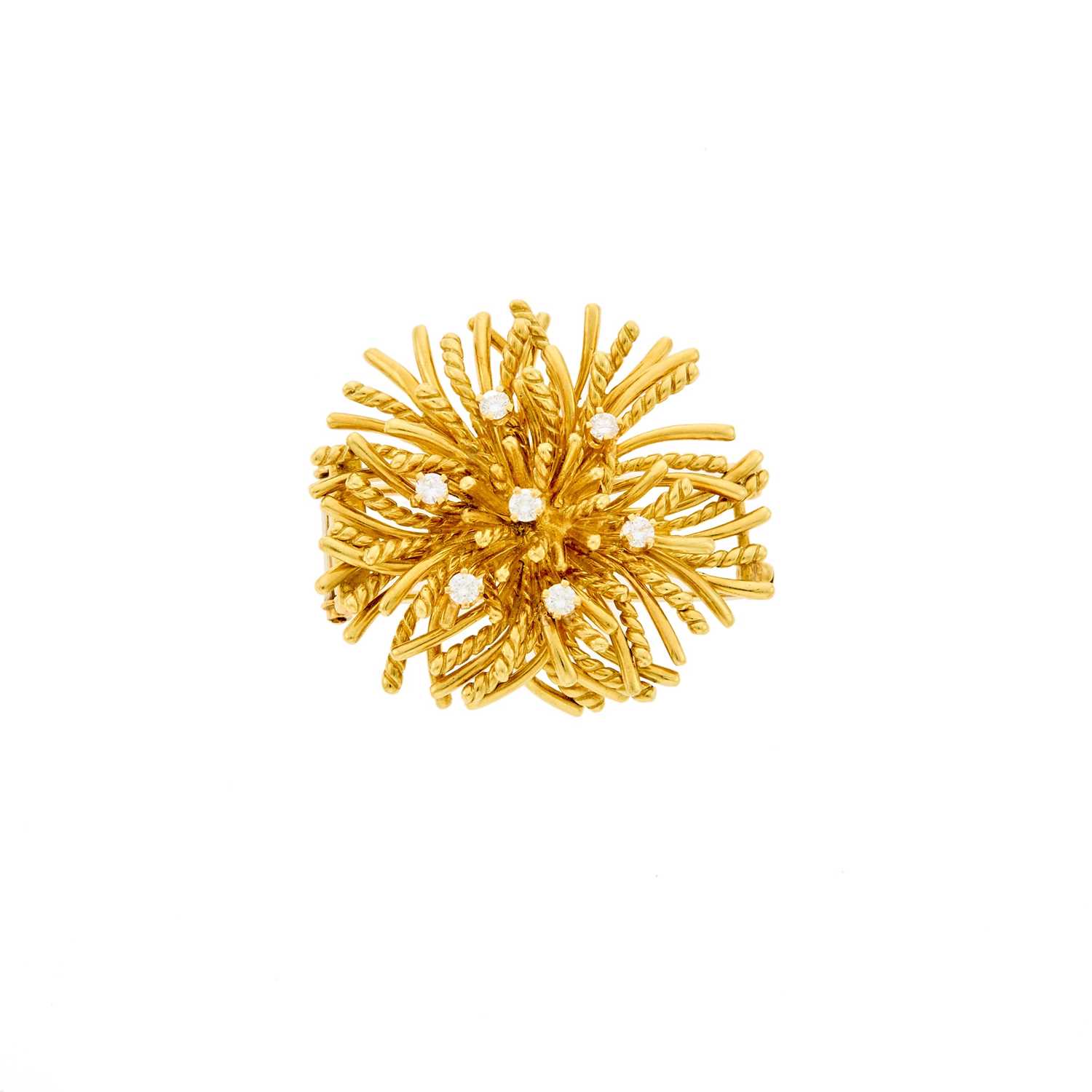 Lot 1052 - Gold and Diamond Clip-Brooch