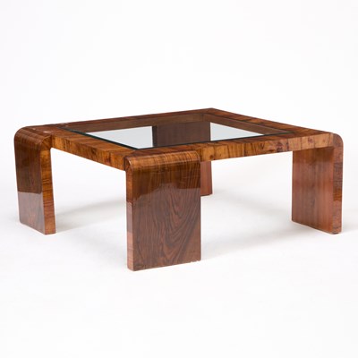 Lot 324 - Art Deco Style Rosewood and Glass Top Low Table