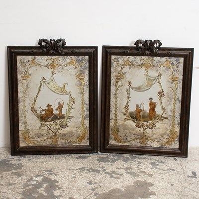 Lot 74 - Pair of Chinoiserie Painted Mirrors