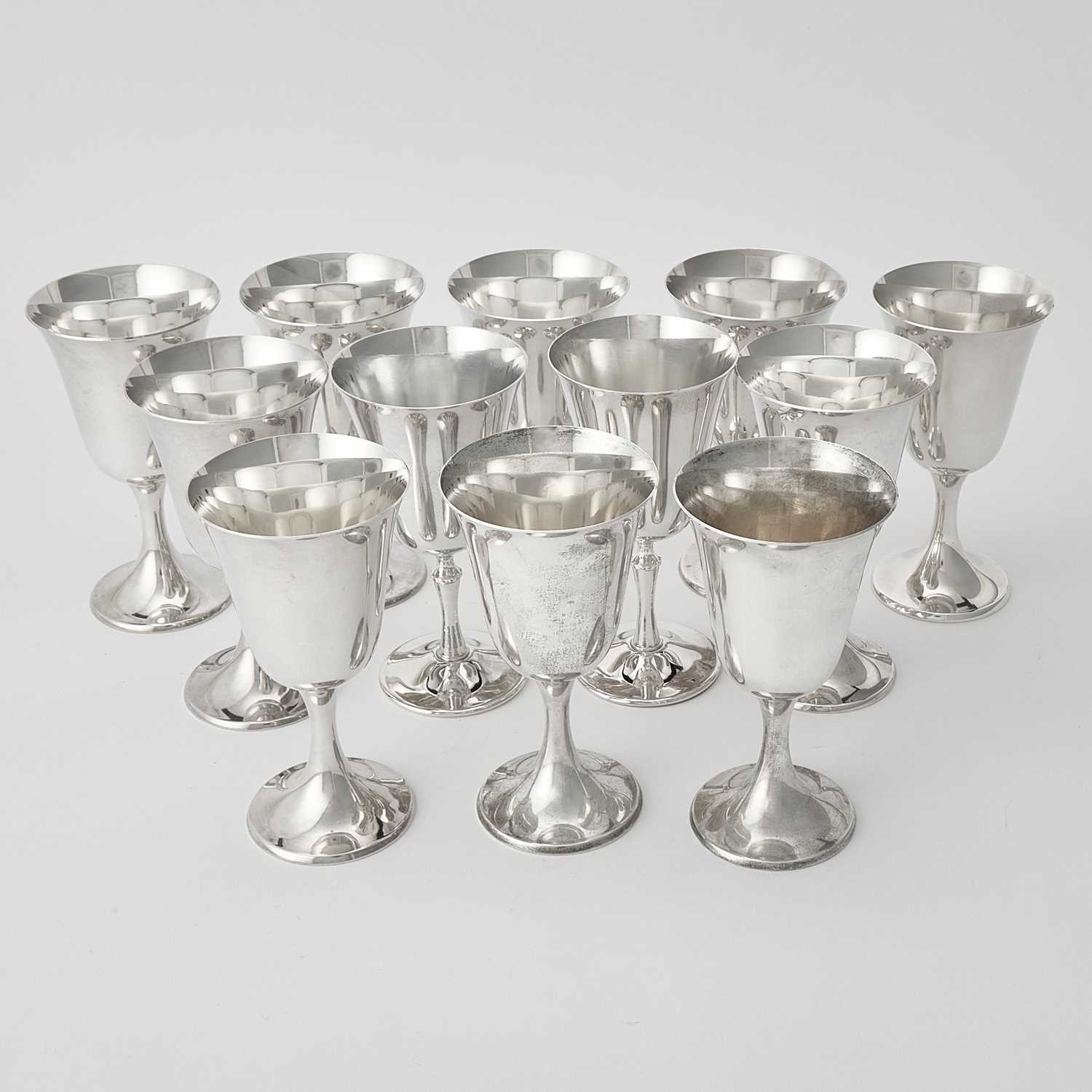 Lot 190 - Set of Ten Gorham Sterling Silver Goblets