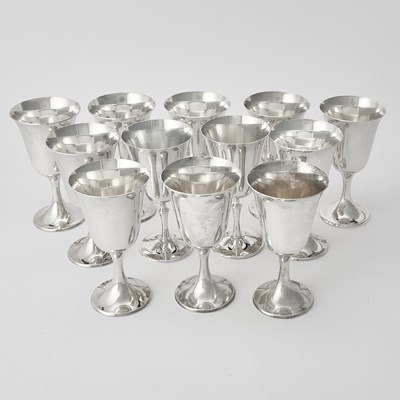 Lot 190 - Set of Ten Gorham Sterling Silver Goblets