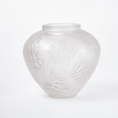 Lot 312 - R. Lalique Molded Glass 'Esterel' Pattern Vase
