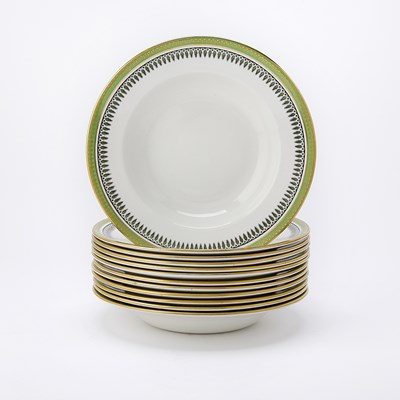 Lot 83 - Assembled Set of Twelve Spode Porcelain Rim Soup Bowls