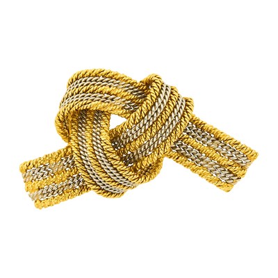 Lot 30 - Tiffany and Co. Two-Color Gold Bow Brooch
