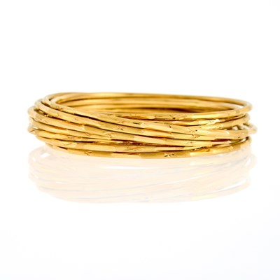 Lot 1178 - Ten Gold Bangle Bracelets