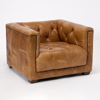 Lot 312 - Leather Upholstered Club Chair