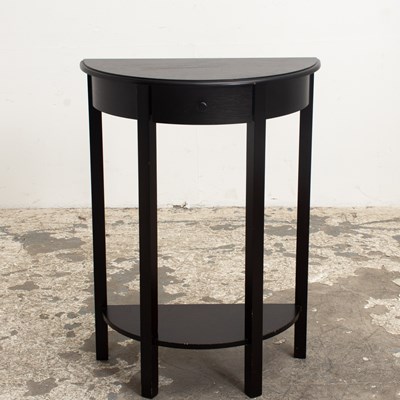 Lot 178 - Contemporary Black Painted Demilune Side Table