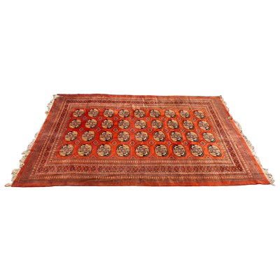 Lot 96 - Antique Rug with Red/Orange Field