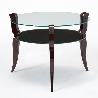 Lot 307 - Art Deco Style Mahogany Two-Tier Glass Top Table