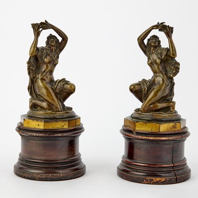 Lot 367 - Pair of French Patinated Bronze Female Figures