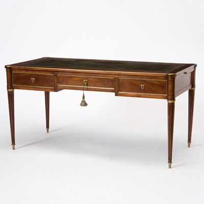 Lot 322 - Louis XVI Style Gilt-Metal Mounted Mahogany Bureau Plat