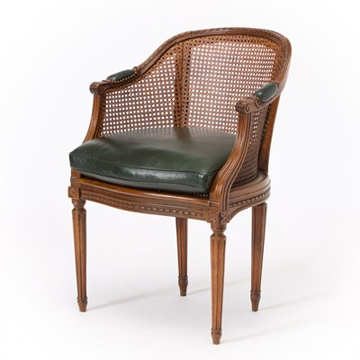 Lot 234 - Louis XVI Style Caned Mahogany Bergère