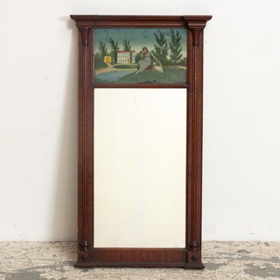 Lot 107 - Federal Style Mahogany Trumeau Mirror