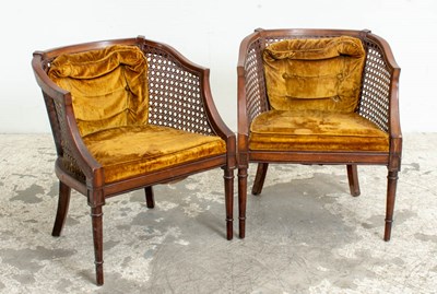 Lot 347 - Pair of Caned Armchairs