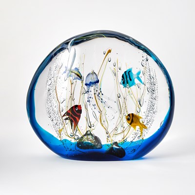 Lot 297 - Elio Raffaeli Murano Glass Aquarium Sculpture