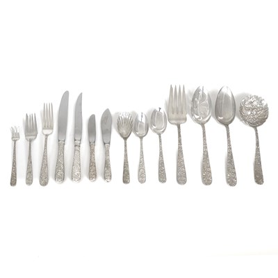 Lot 86 - S. Kirk & Son Sterling Silver "Repoussé" Pattern Partial Flatware Service