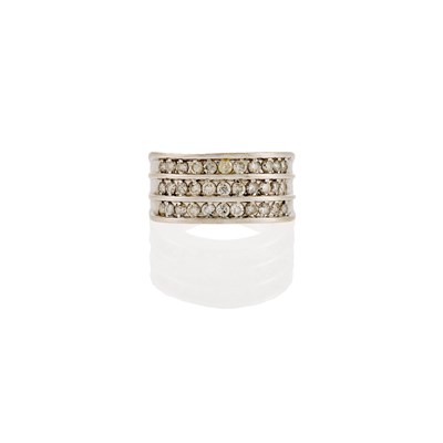 Lot 192 - Wide White Gold and Diamond Ring