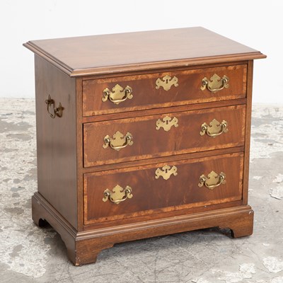 Lot 121 - Mahogany Burlwood Trim Bedside Chest