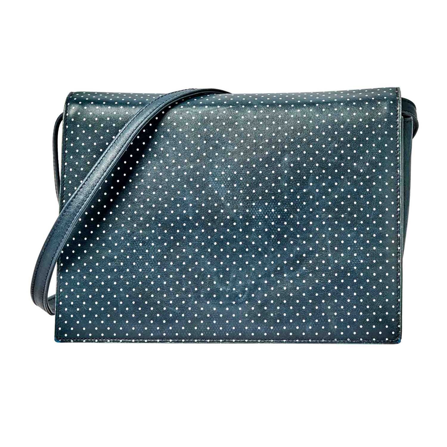 Lot 1179 - Valentino Navy Blue Polka Dot Bag
