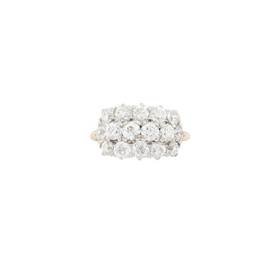 Lot 1300 - Edwardian Platinum, Gold and Diamond Ring