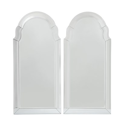 Lot 198 - Pair of Queen Anne Style Beveled Glass Mirrors