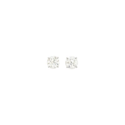 Lot 1082 - Pair of White Gold and Diamond Stud Earrings