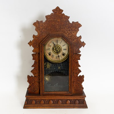 Lot 266 - Victorian Carved Oak Wall Clock