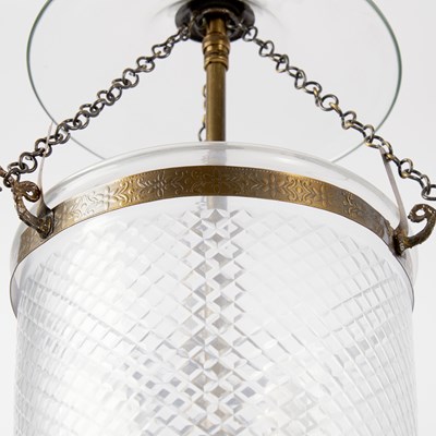 Lot 178 - Three Victorian Style Bell-Form Glass Lanterns
