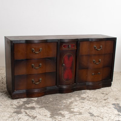 Lot 161 - Veneered Six Drawer Sideboard