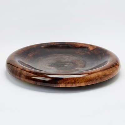 Lot 412 - Early Moulthrop Turned Figured Tulipwood Centerpiece Low Bowl