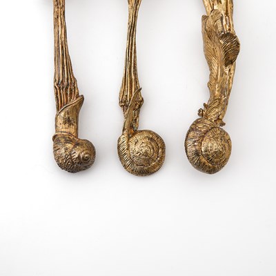 Lot 297 - After Salvador Dali Silver Gilt and Enamel "Ménagère Mollusc" Pattern Flatware Place Setting