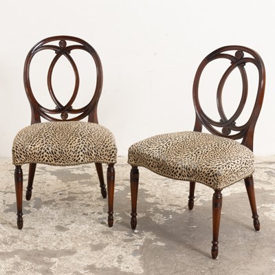 Lot 340 - Pair of Mahogany Balloon Back Side Chairs