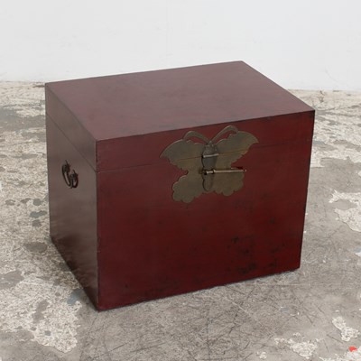 Lot 366 - Red Painted Asian Style Chest