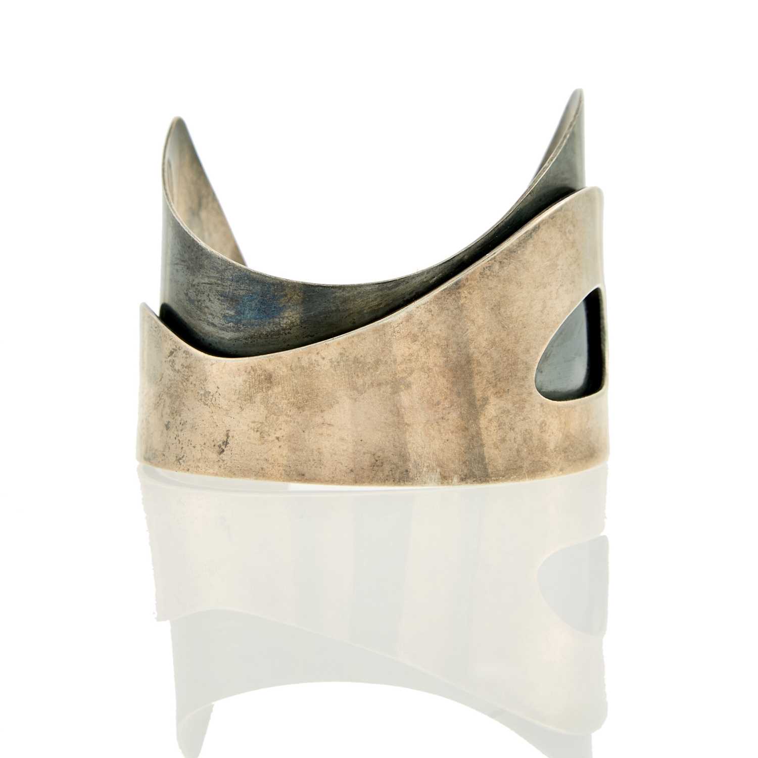 Lot 2134 - Ed Weiner Oxidized Silver and Silver Cuff Bangle Bracelet