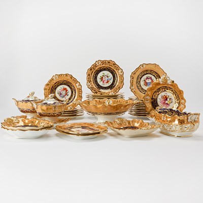 Lot 132 - English Regency Ridgeway Porcelain Partial Dessert Service