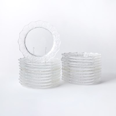 Lot 149 - Set of Twenty Lalique Molded Glass 'Honfleur' Pattern Salad Plates