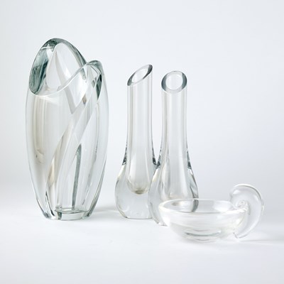 Lot 155 - Group of Three Baccarat Blown Glass Vases